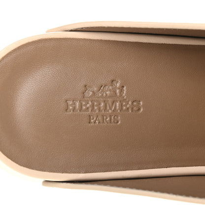 Hermes Calfskin Calya Mules 37 Hetre 7 of 8