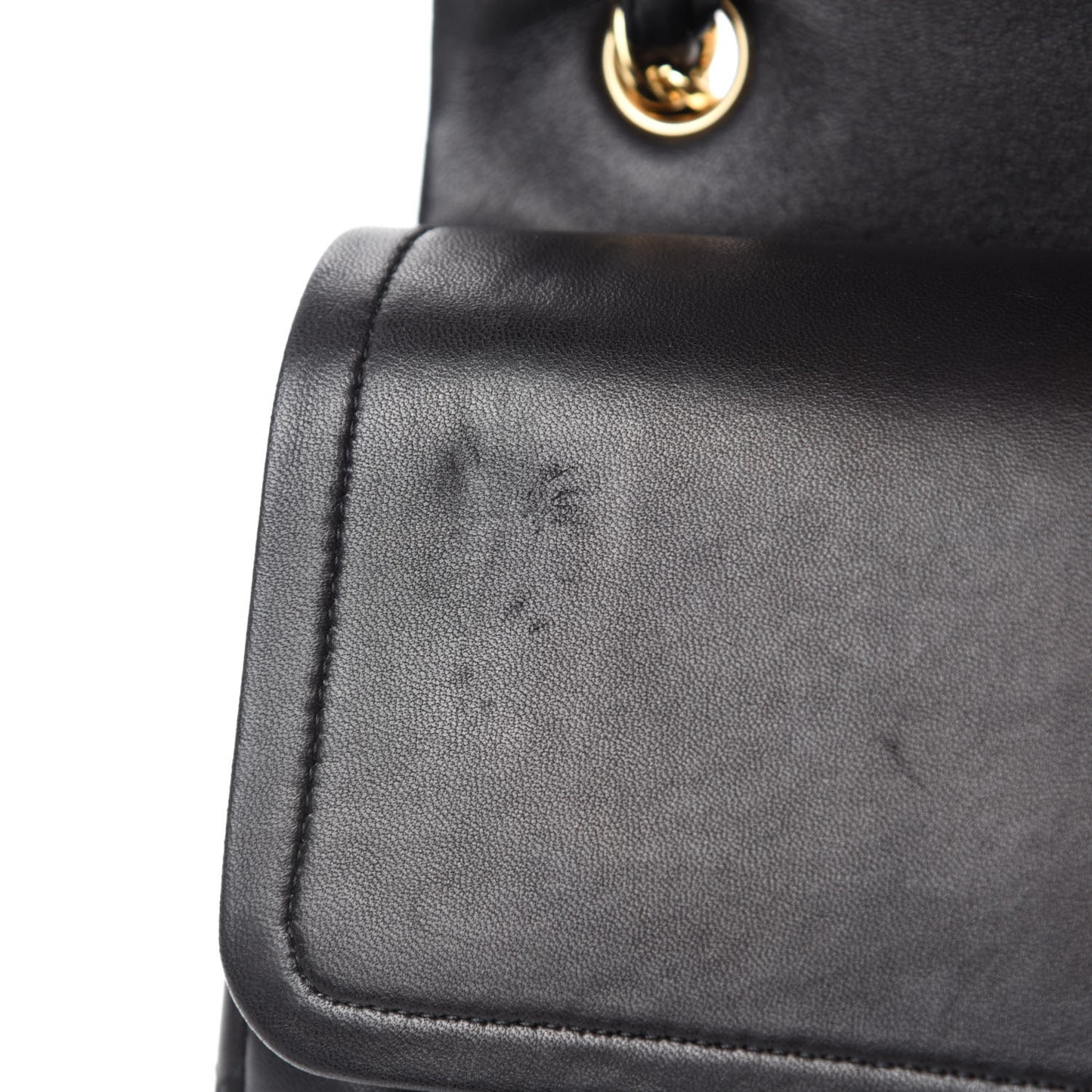 Lambskin Quilted Jumbo Double Flap Black