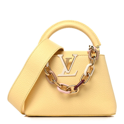 Louis Vuitton Taurillon Mini Capucines Jaune Plume 1 of 9