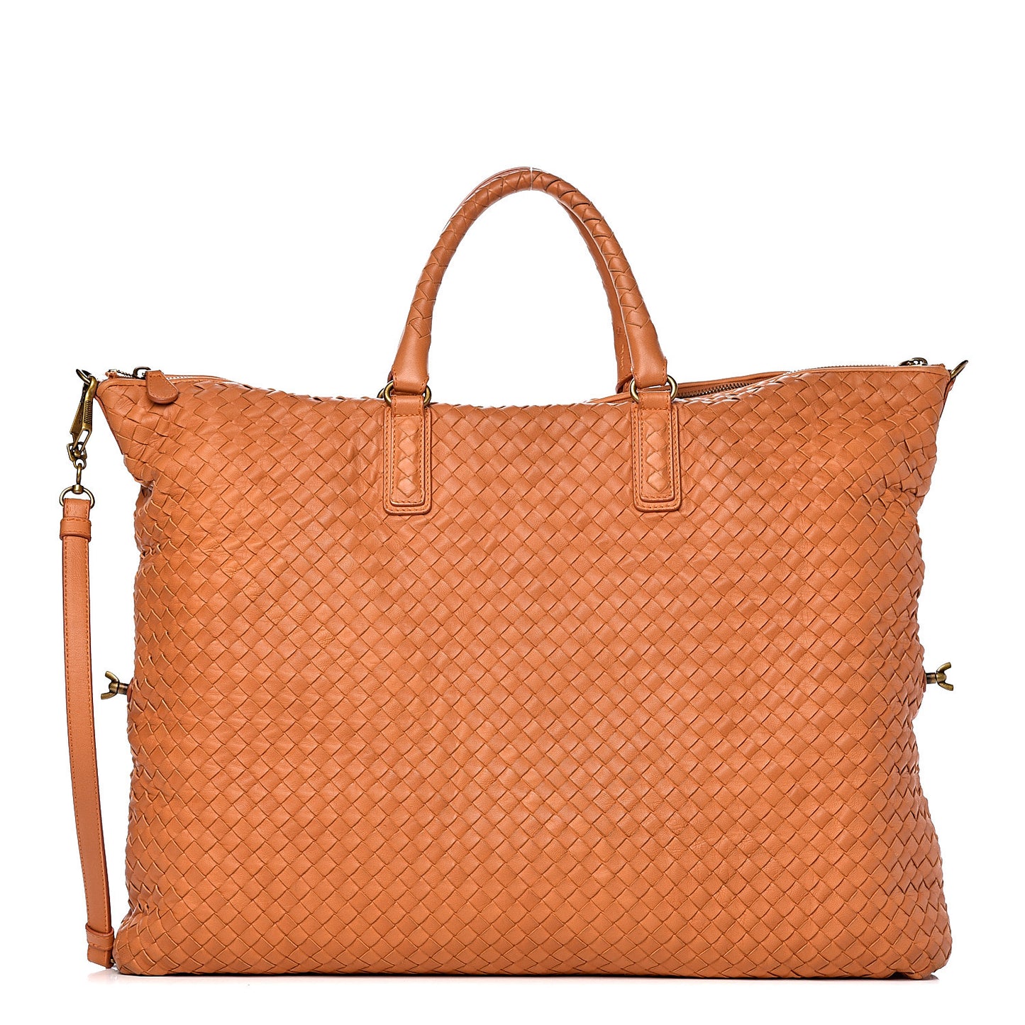 Nappa Intrecciato Maxi Convertible Tote Saffron