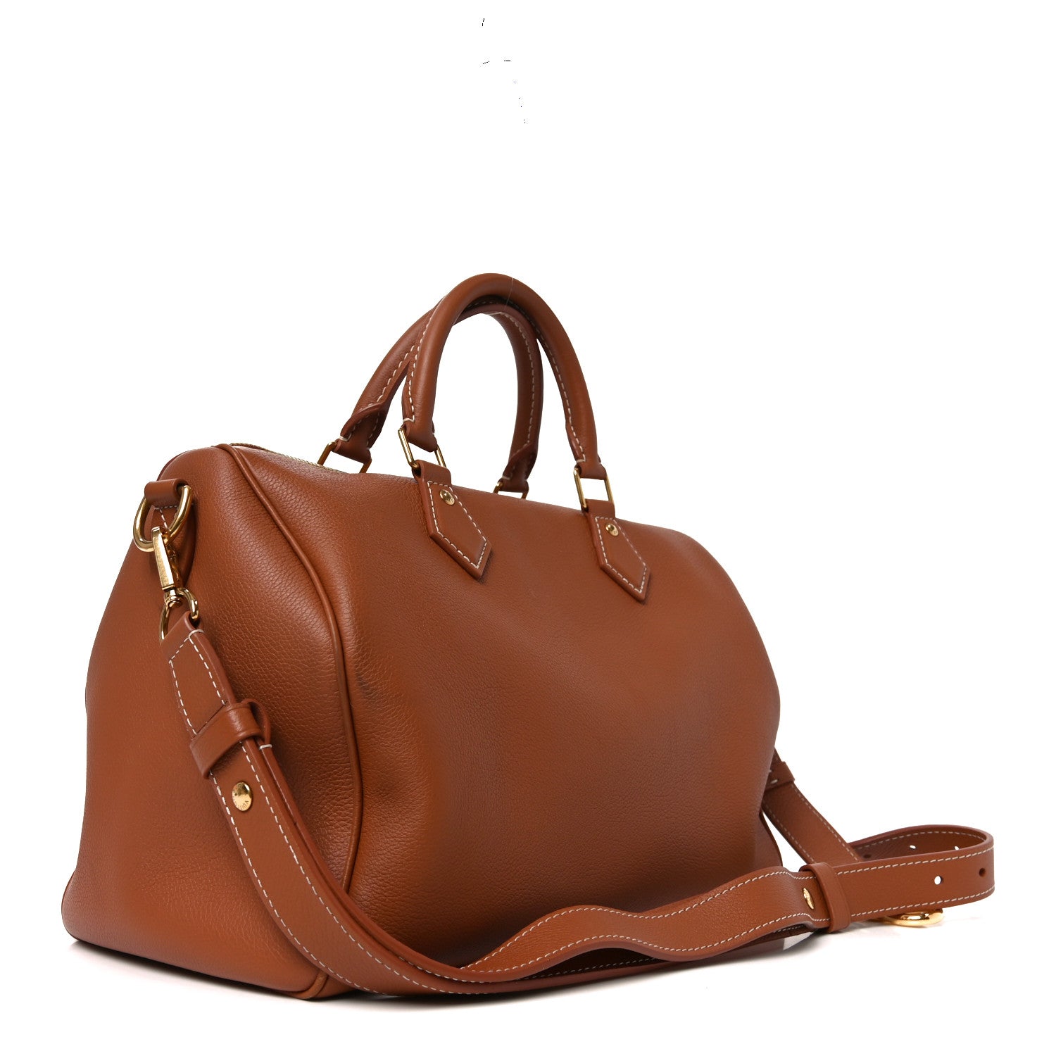 Louis Vuitton Grained Calfskin Low Key Speedy 30 Cognac 3 of 9