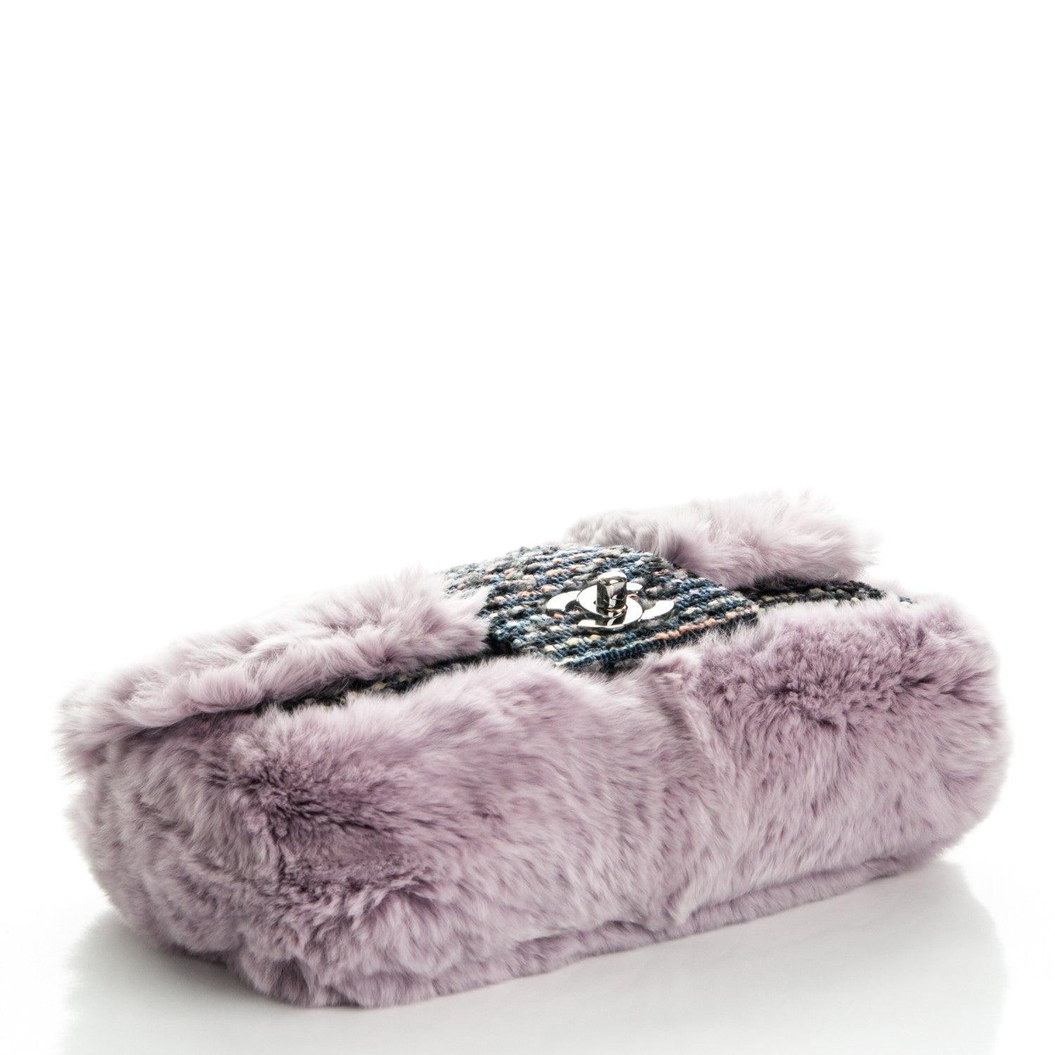 Chanel Rabbit Fur Tweed Lizard Small Fantasy Flap Lilac 4 of 7