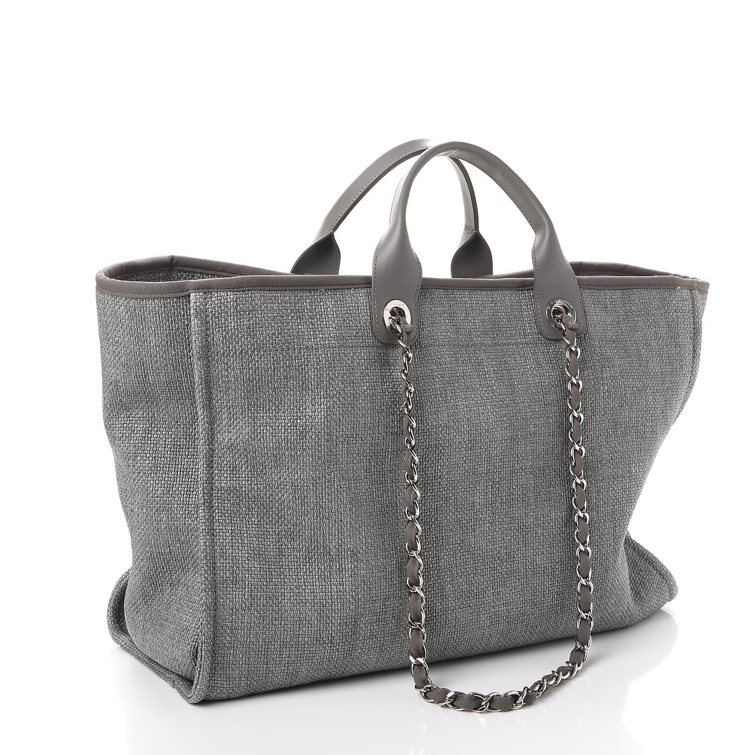 Chanel Canvas Large Deauville Tote Grey 4 of 8