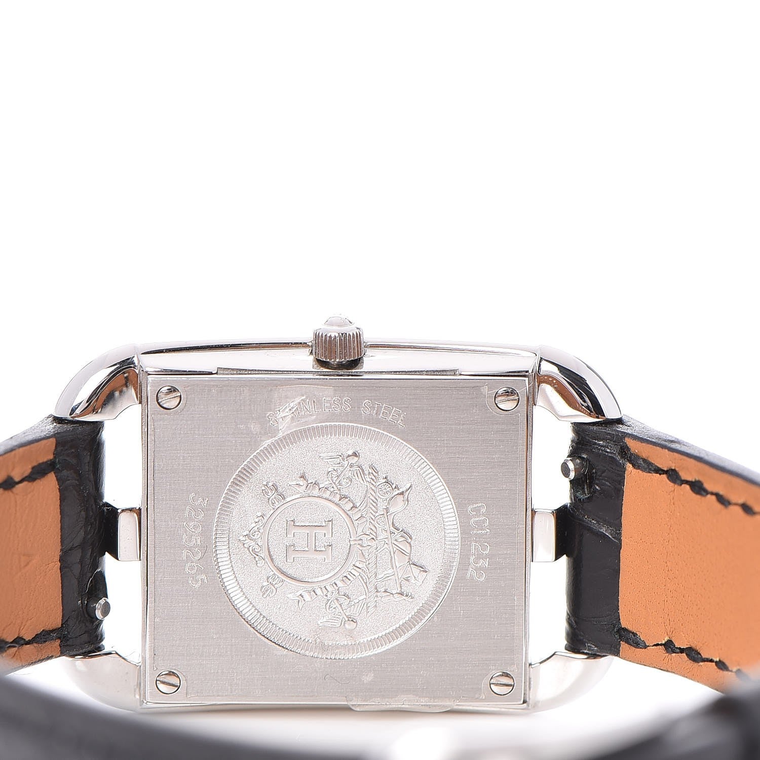Hermes Stainless Steel Alligator Diamond Bezel Mother of Pearl 23mm Cape Cod Quartz Watch Noir 6 of 11