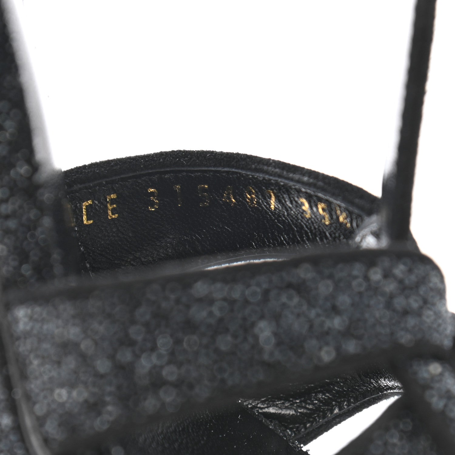 Saint Laurent Glitter Effect Calfskin Tribute 75 Platform Sandals 35.5 Black 8 of 9