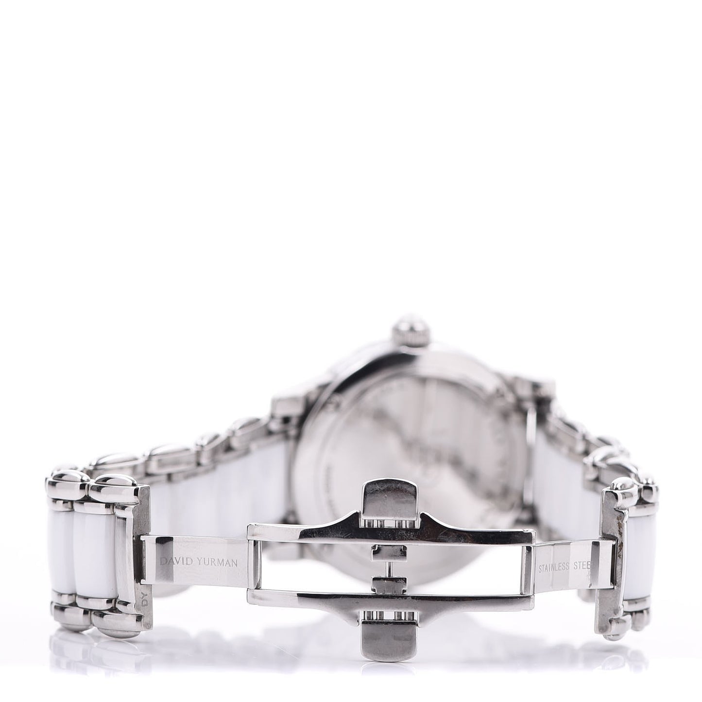 Stainless Steel Ceramic Diamond Bezel 34mm Classic Quartz Watch White