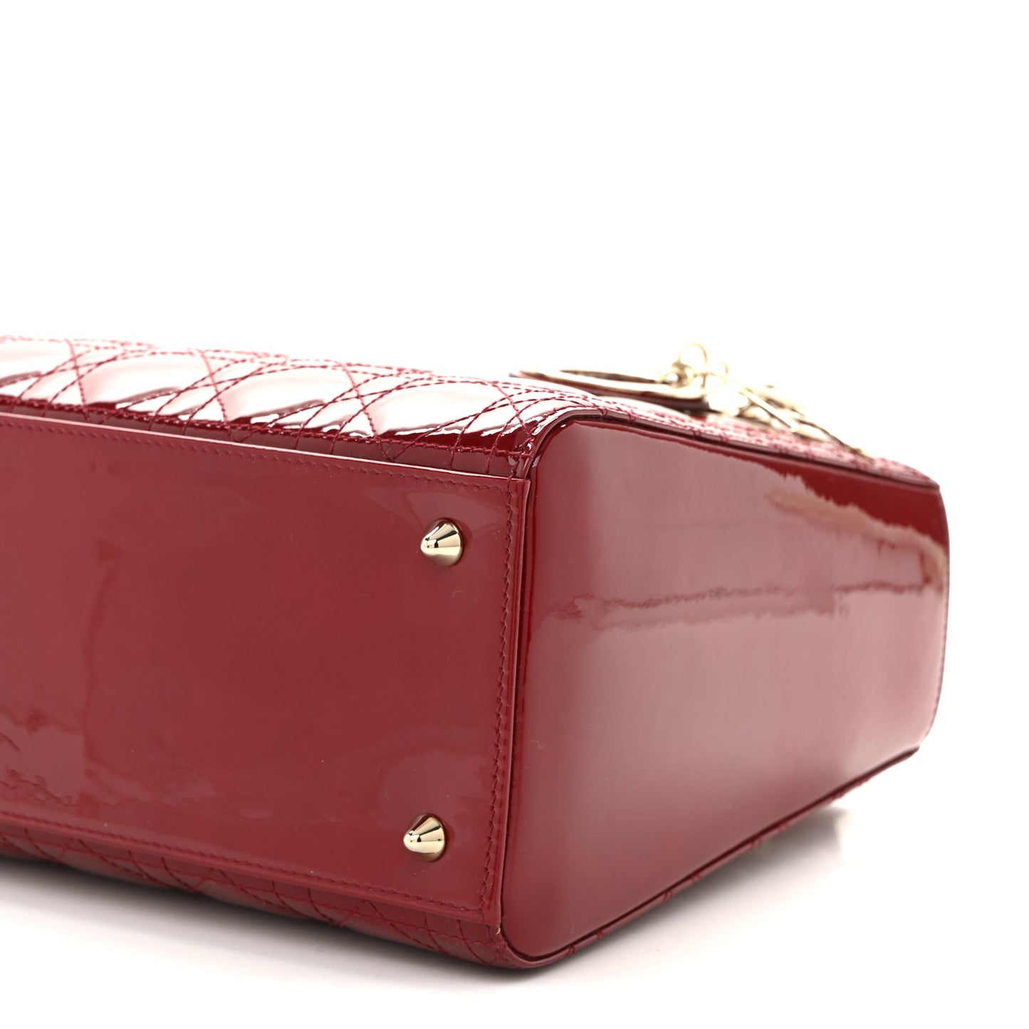 Patent Cannage Medium Lady Dior Red
