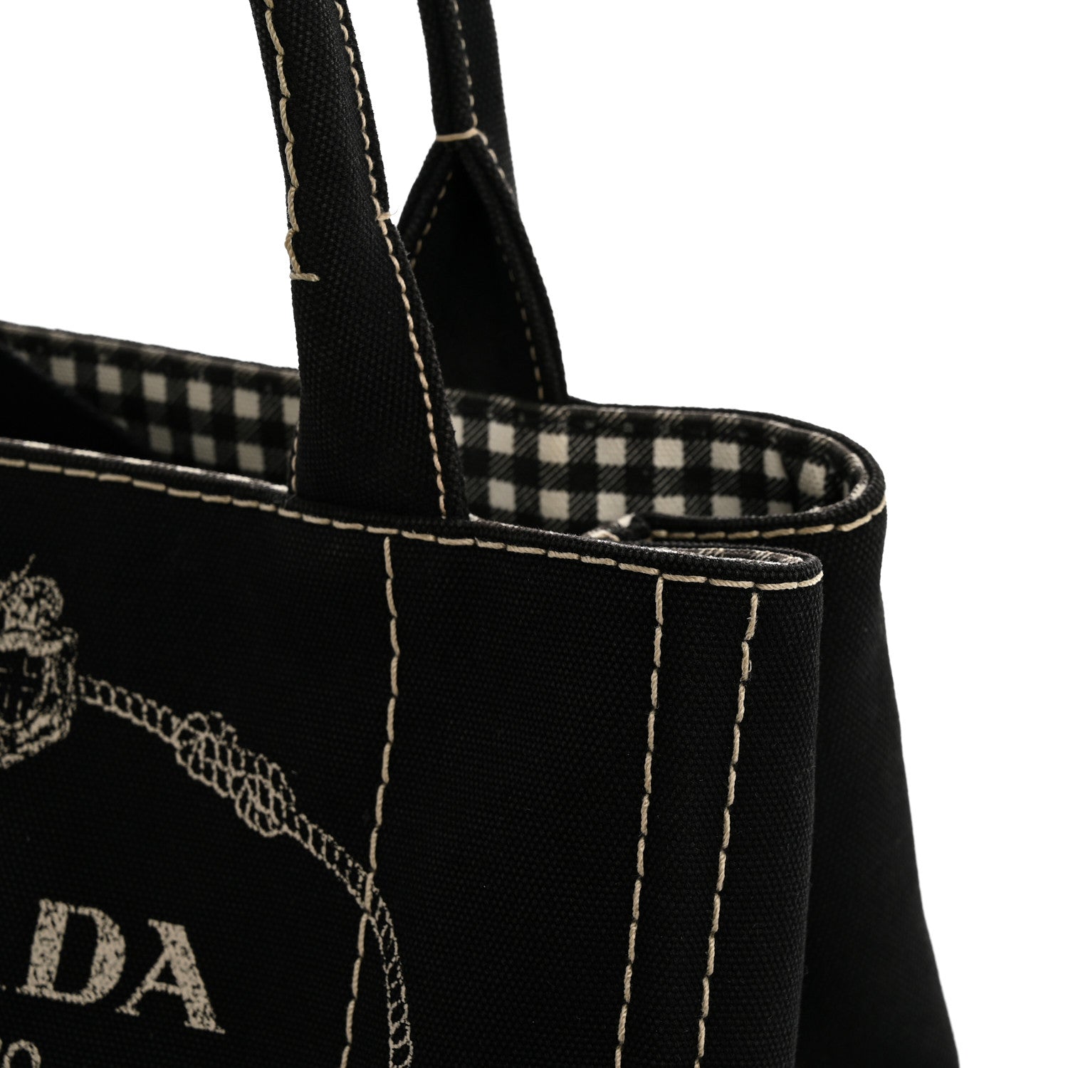 Prada Canapa Small Logo Tote Black Talco 17 of 17