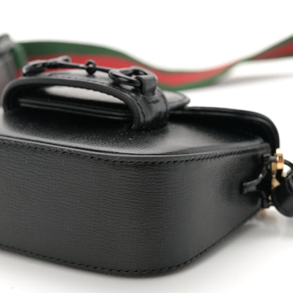 Gucci Azalea Calfskin Web Monochrome Horsebit 1955 Wallet On Strap Black 10 of 10