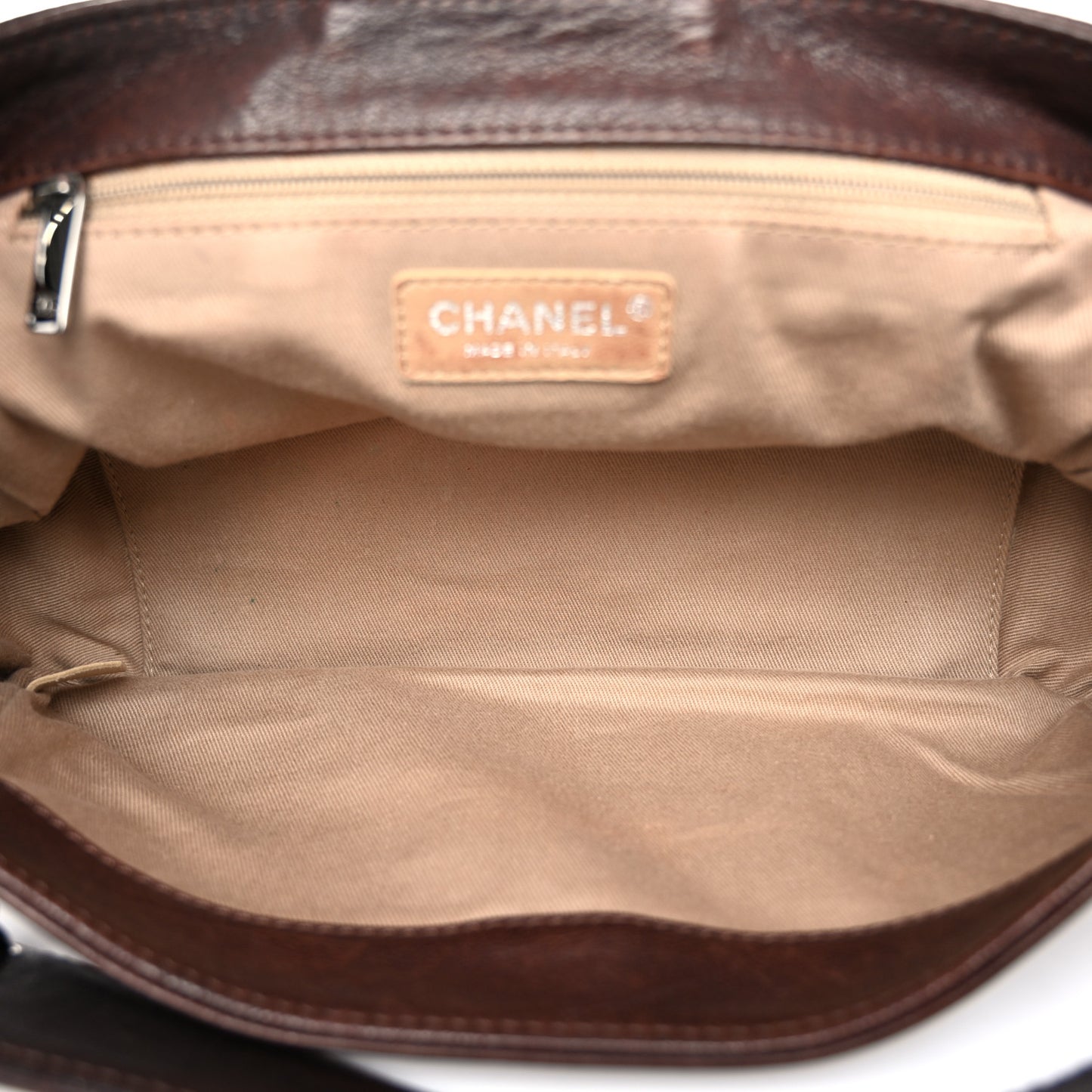 Calfskin Diamond Stitch Accordion Flap Brown