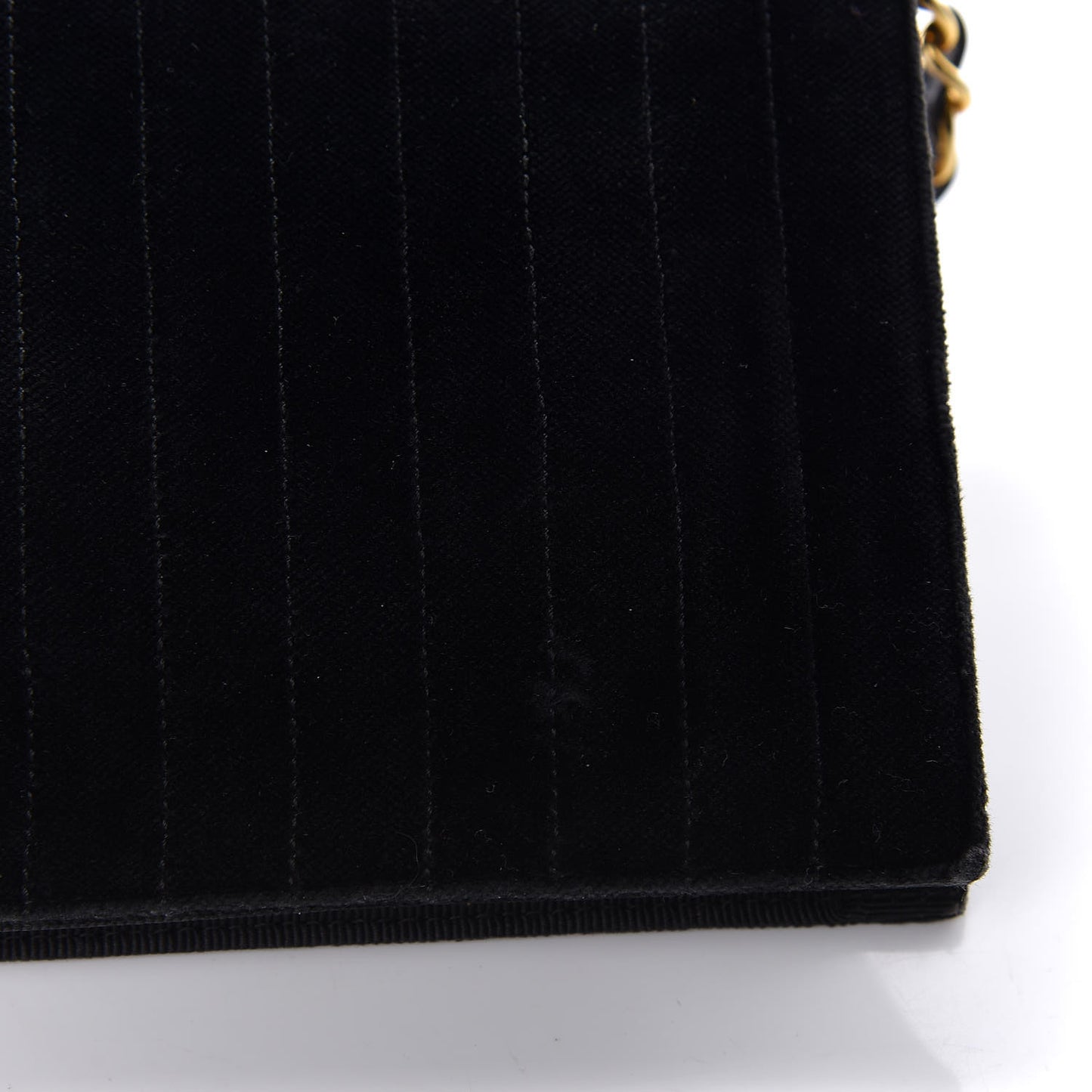 Velvet Vertical Horizontal Quilt Single Flap Black