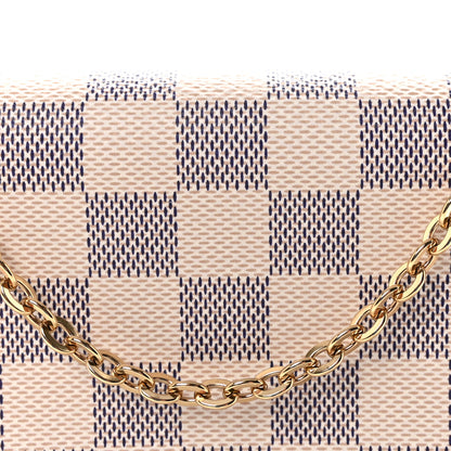 Louis Vuitton Damier Azur Pochette Felicie Chain Wallet Rose Ballerine 8 of 11