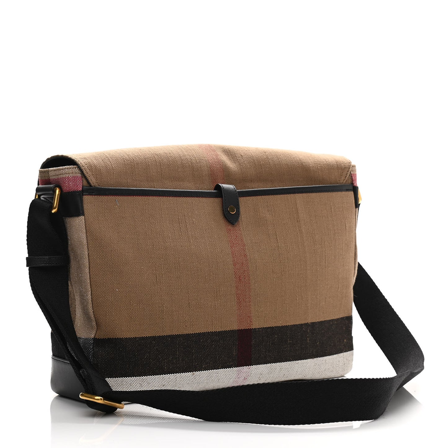 Canvas Mega Check Large Baildon Messenger Bag Black
