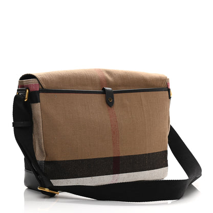 Burberry Canvas Mega Check Large Baildon Messenger Bag Black 3 of 11