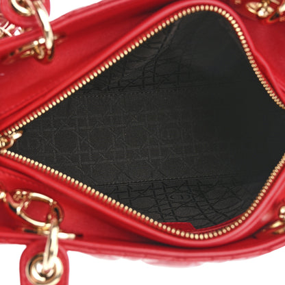 Christian Dior Lambskin Cannage Medium Lady Dior Red 5 of 10