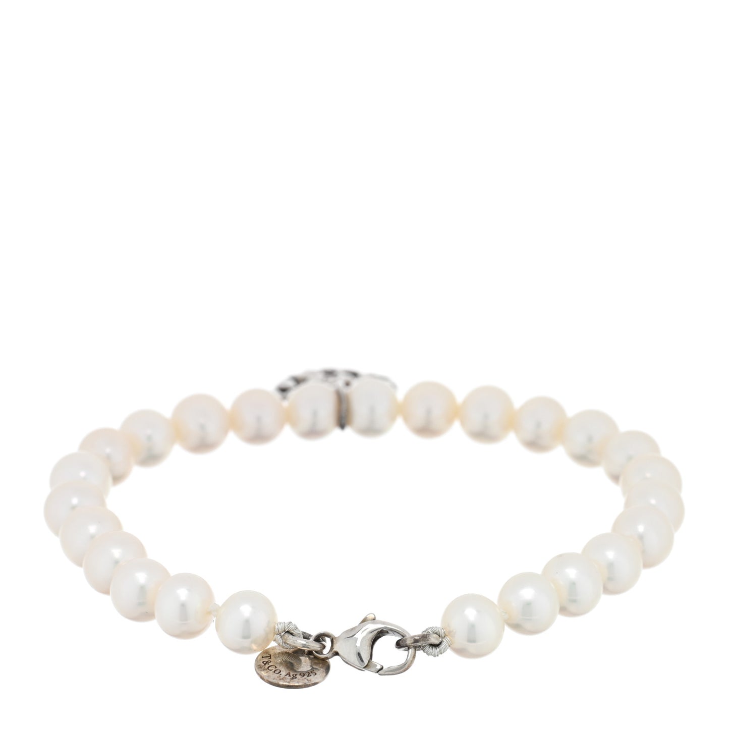 Sterling Silver Cultured Pearl Paloma Picasso Olive Leaf Heart Bracelet
