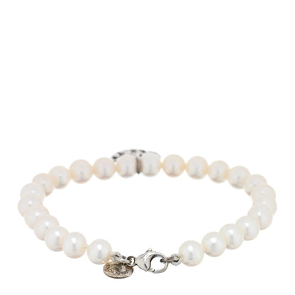 Tiffany Sterling Silver Cultured Pearl Paloma Picasso Olive Leaf Heart Bracelet 2 of 4