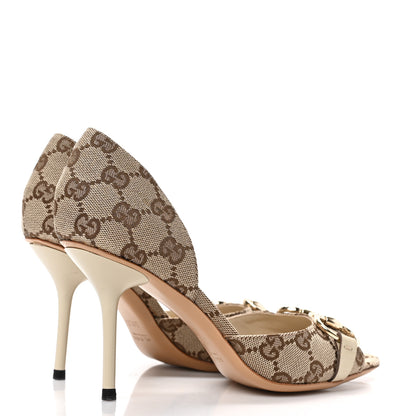 Gucci Monogram Niagara Lux Horsebit Sandals 5.5 Beige Ebony Gesso 4 of 8