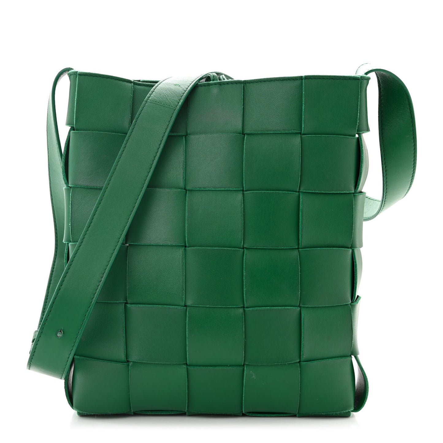 Lambskin Maxi Intrecciato Cassette Messenger Racing Green