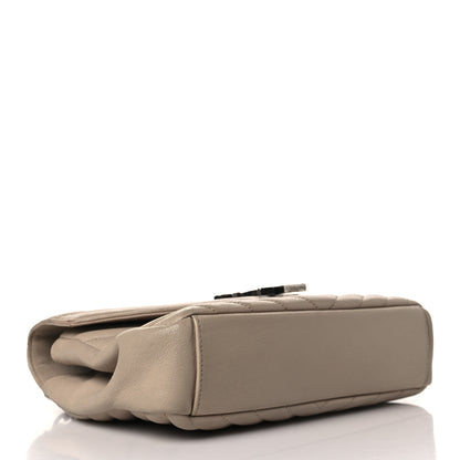 Saint Laurent Sheepskin Matelasse Chevron Monogram Medium College Bag Dark Beige 4 of 13