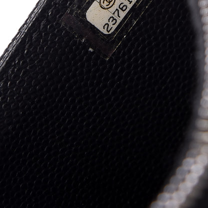 Chanel Caviar Chevron Quilted Zip Pouch Black 7 of 7