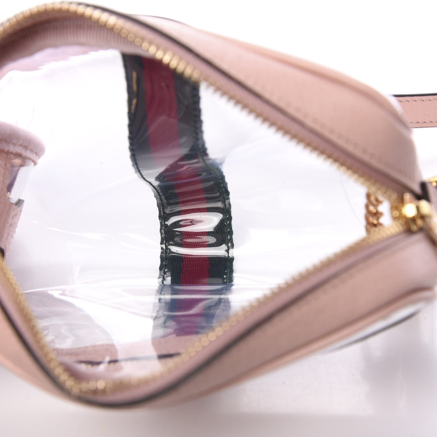 Gucci Vinyl Web Mini Ophidia Transparent Shoulder Bag Perfect Pink 4 of 10