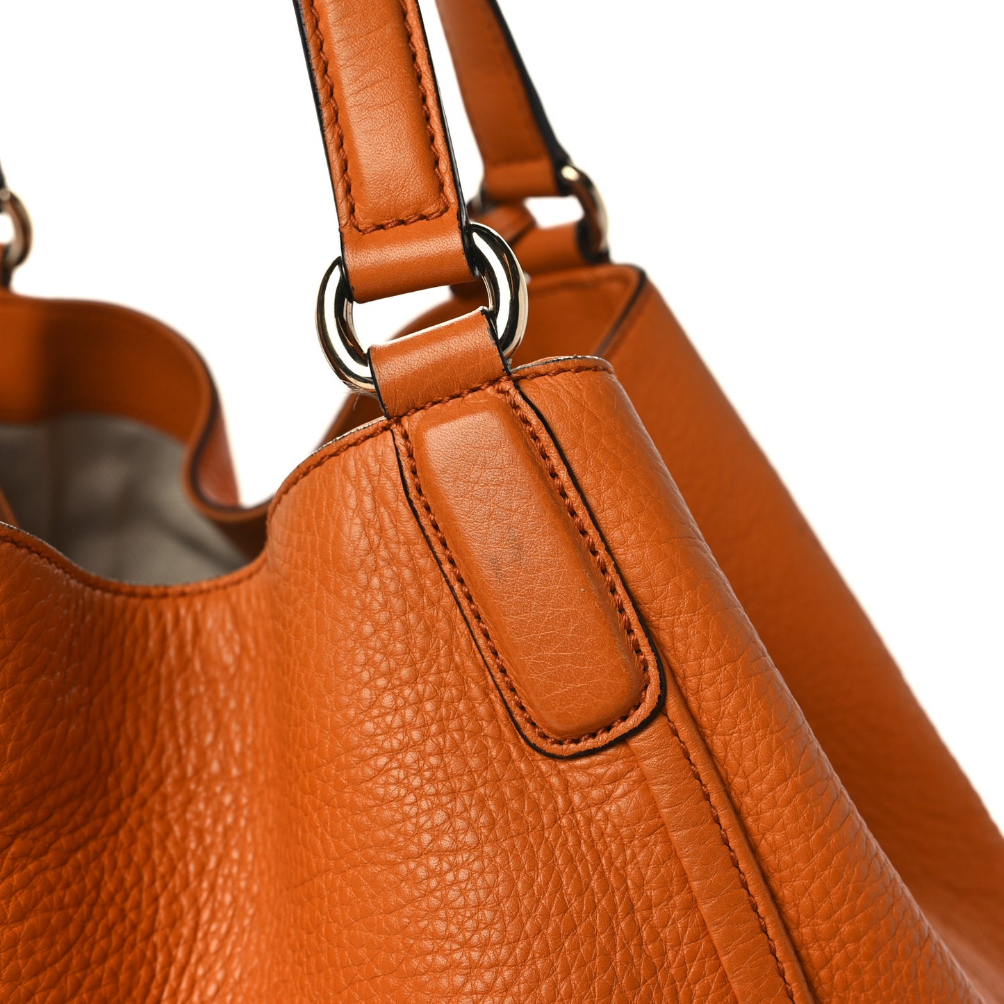 Pebbled Calfskin Medium Soho Shoulder Bag Curcuma