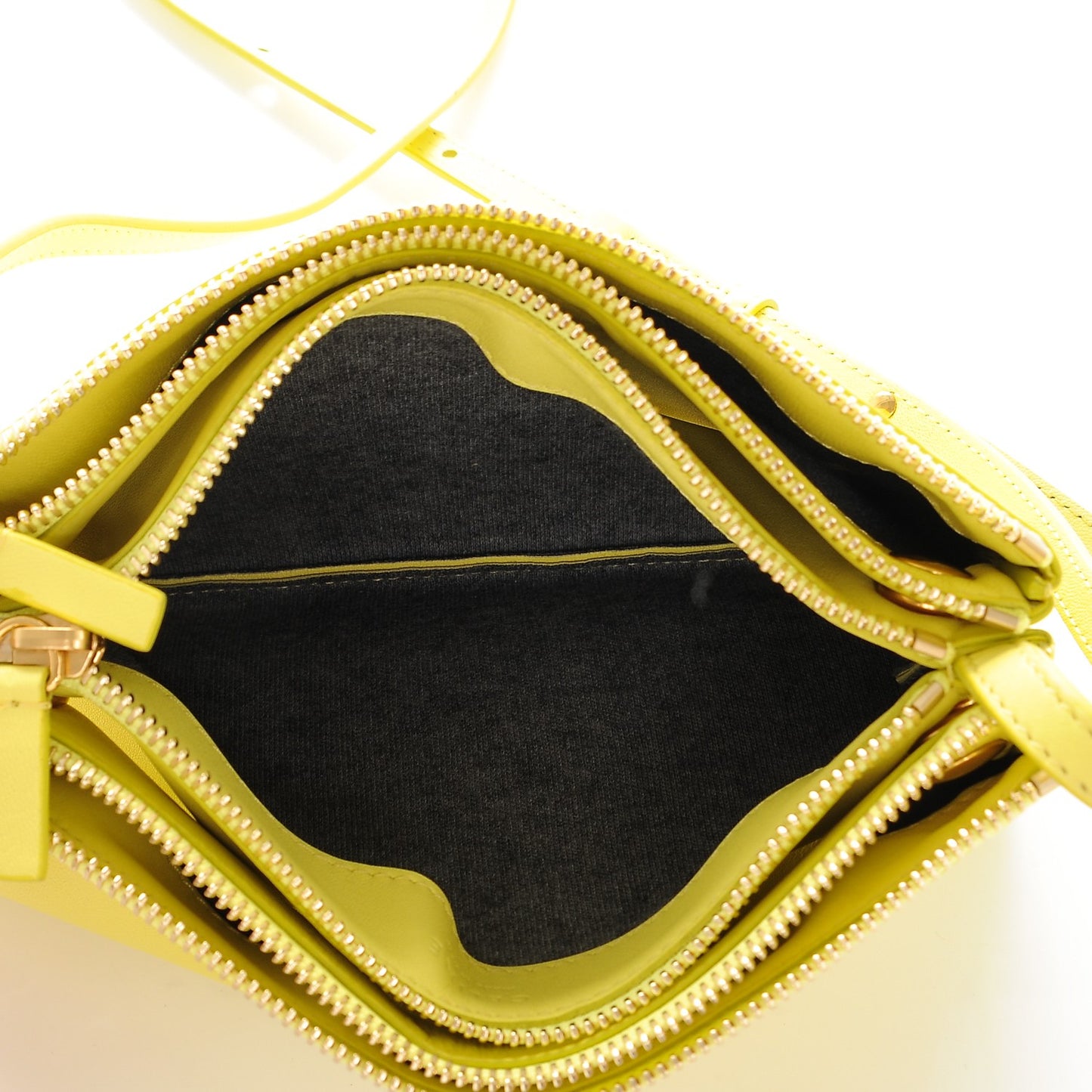 Lambskin Small Trio Crossbody Bag Fluo Yellow