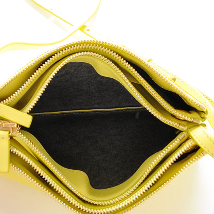 Celine Lambskin Small Trio Crossbody Bag Fluo Yellow 5 of 7