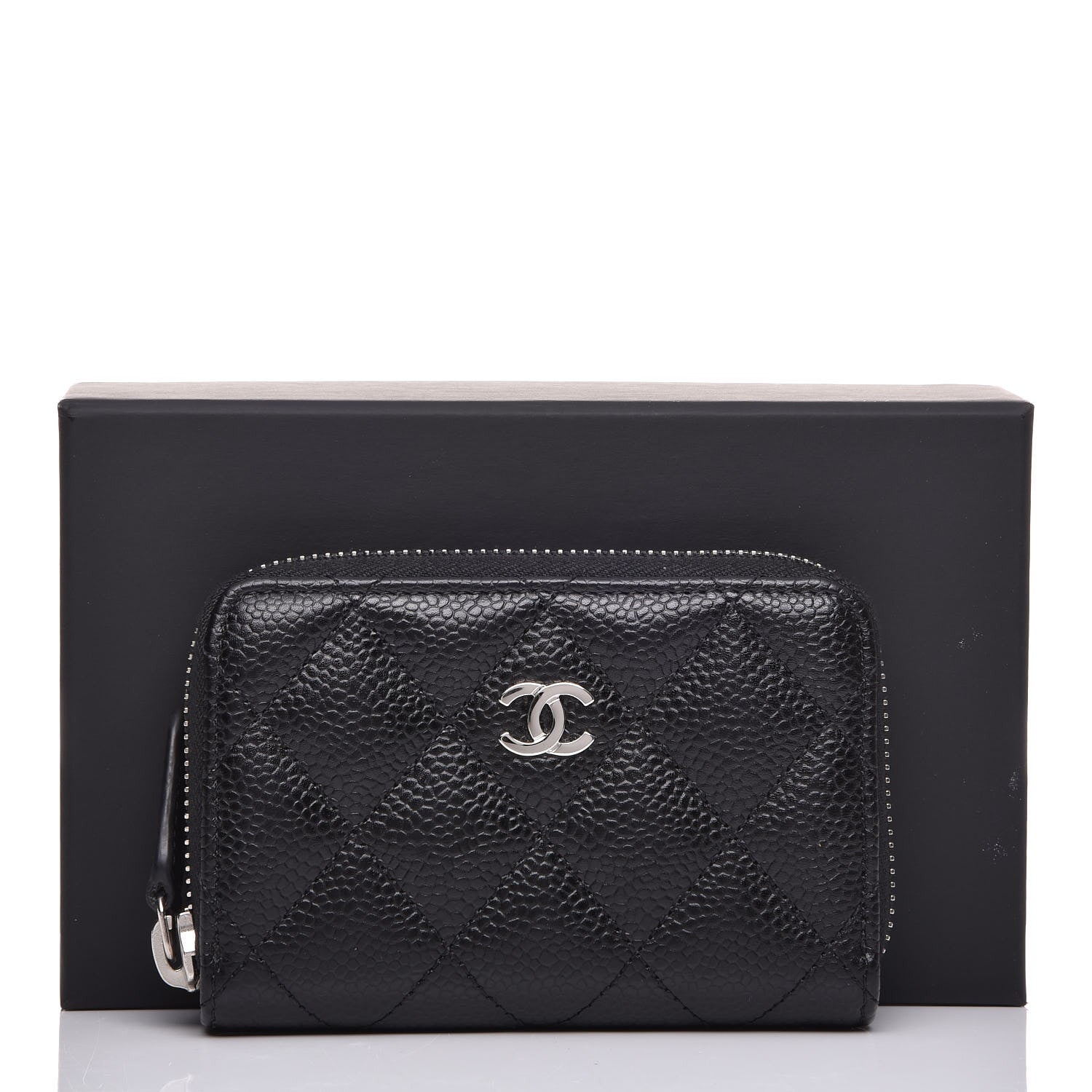 Chanel Caviar Quilted Zip Coin Purse Black 8 of 8