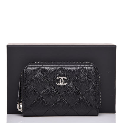 Chanel Caviar Quilted Zip Coin Purse Black 8 of 8