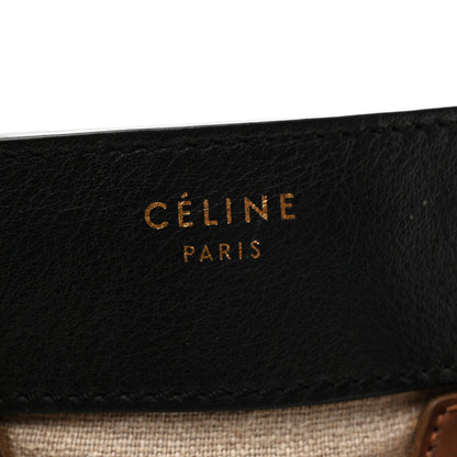 Celine Canvas Smooth Calfskin Micro Tri-Color Luggage Natural Black Tan 5 of 13