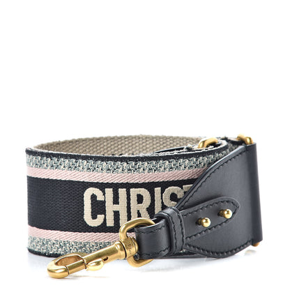 Christian Dior Canvas Embroidered Shoulder Strap Rose Multicolor 1 of 5