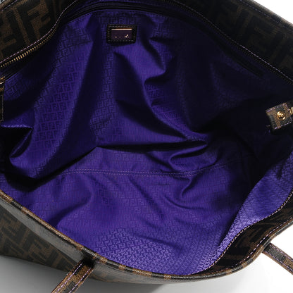 Fendi Zucca Spalmati Medium Roll Tote Tobacco Viola 7 of 18