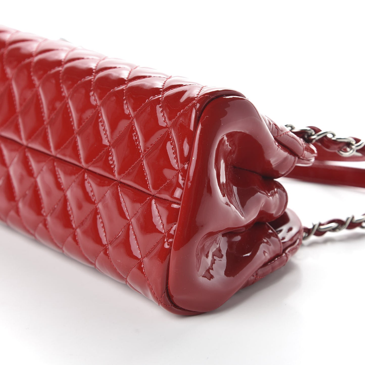 Patent Quilted Small Just Mademoiselle Bowling Bag Red
