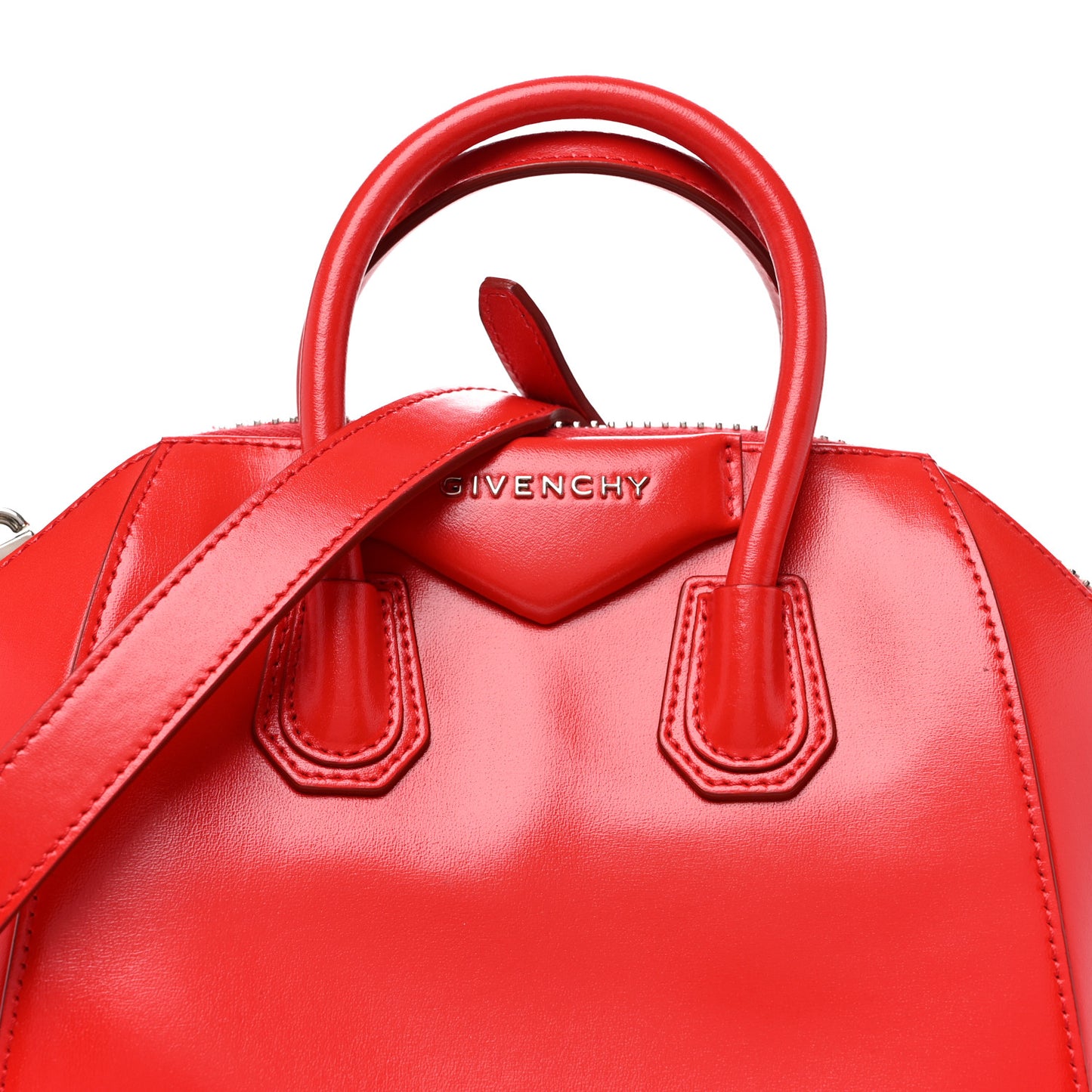 Shiny Lord Calfskin Mini Antigona Red