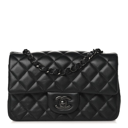 Chanel Lambskin Quilted Mini Rectangular Flap So Black 1 of 10