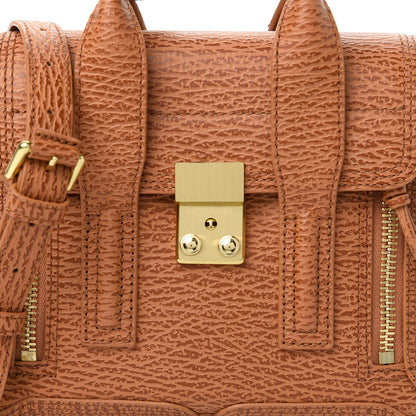 3.1 Phillip Lim Shark Embossed Textured Calfskin Mini Pashli Satchel Caramel Cognac 10 of 10