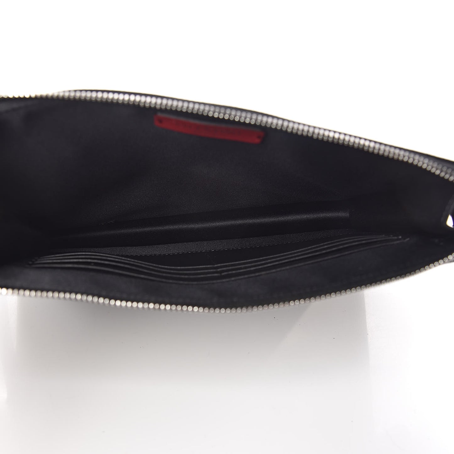 X JAMIE REID Cotton Canvas Embroidered Wristlet Zip Wristlet Pouch Black