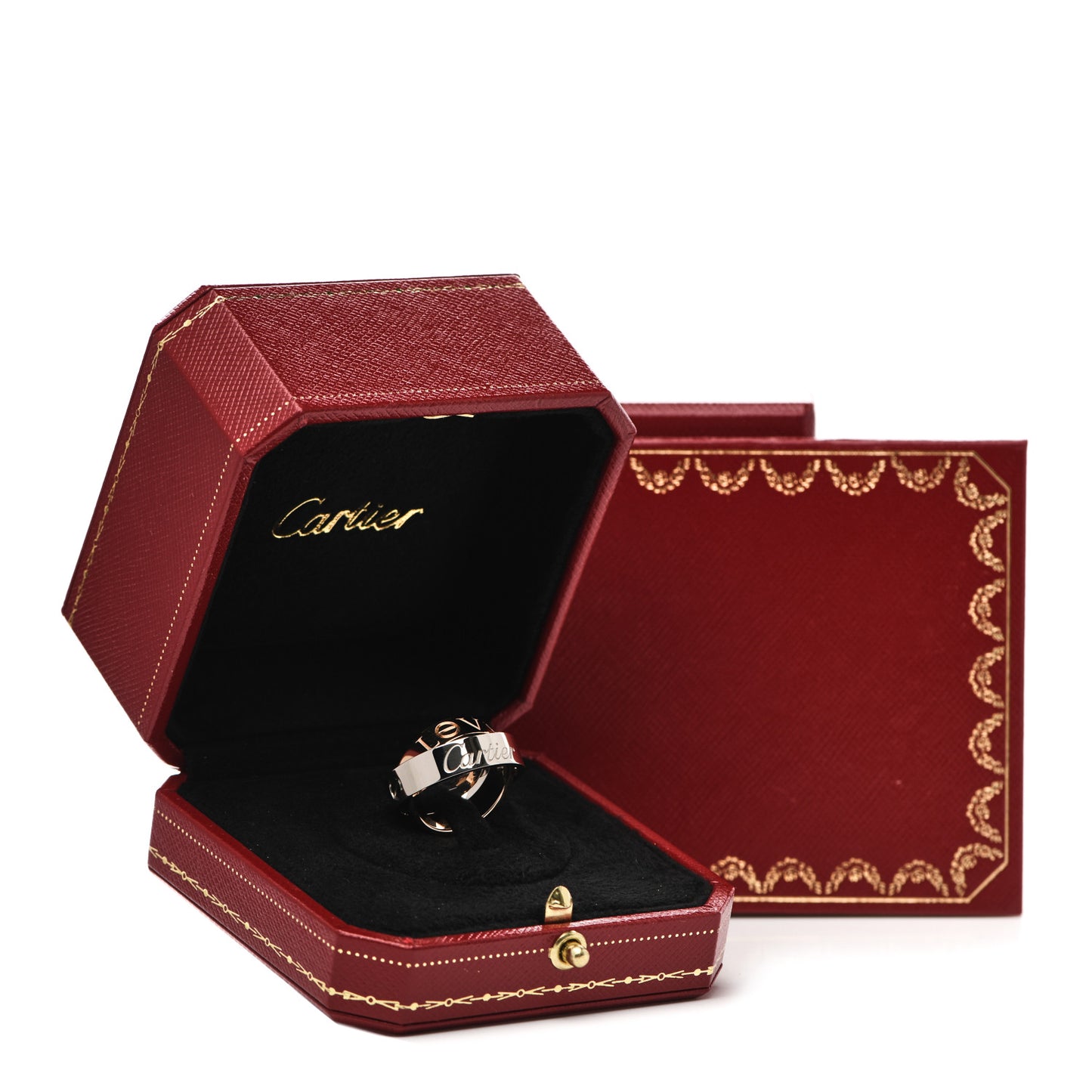 18K White Pink Gold 5.5mm Astro LOVE Ring 53 6.25