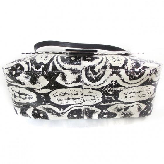 Fendi Snakeskin Mama Baguette Black White 4 of 10