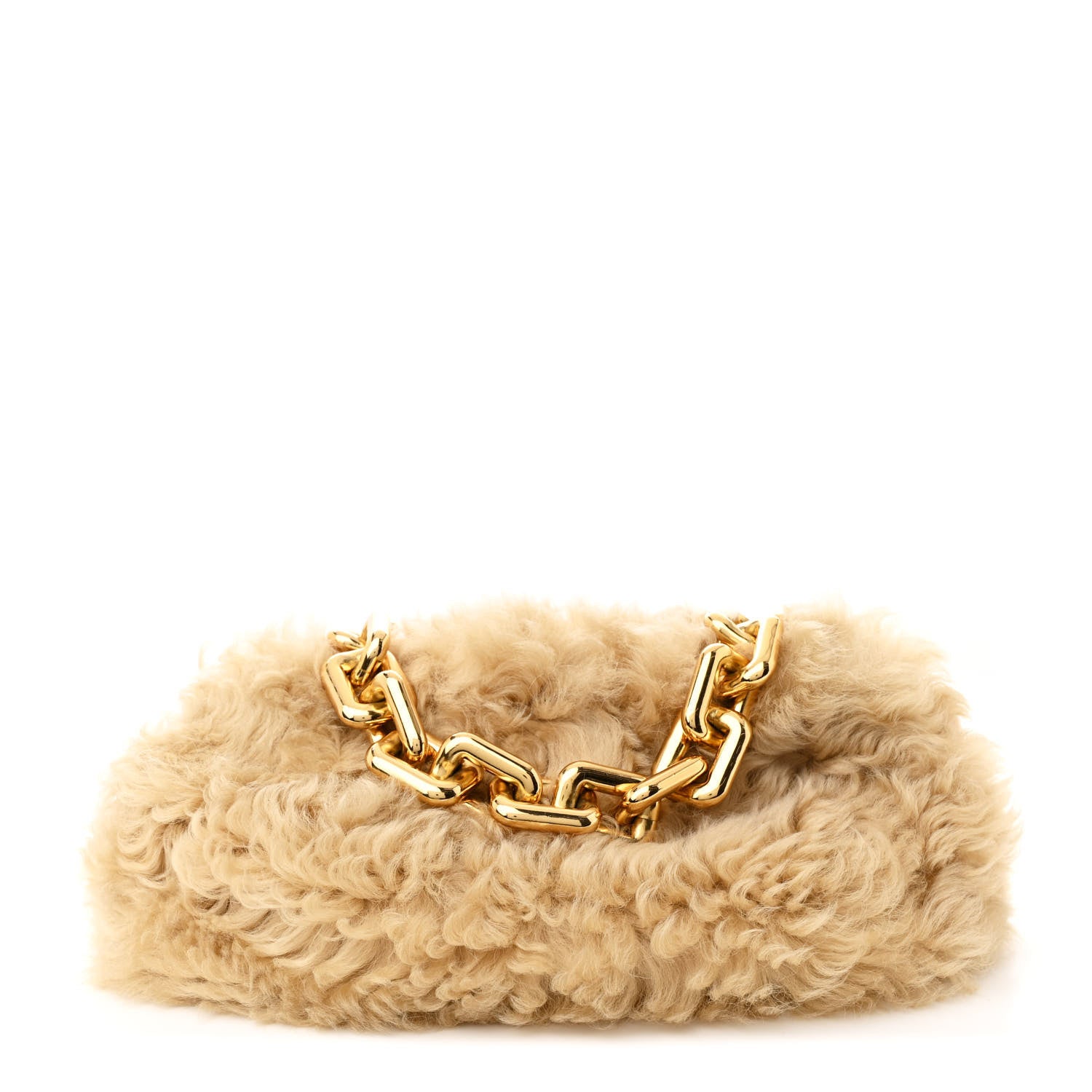 Bottega Veneta Shearling Lambskin The Pouch Chain Porridge 1 of 10