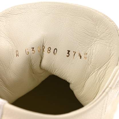 Chanel Calfskin High Top CC Sneakers 37.5 Ivory Black 8 of 9