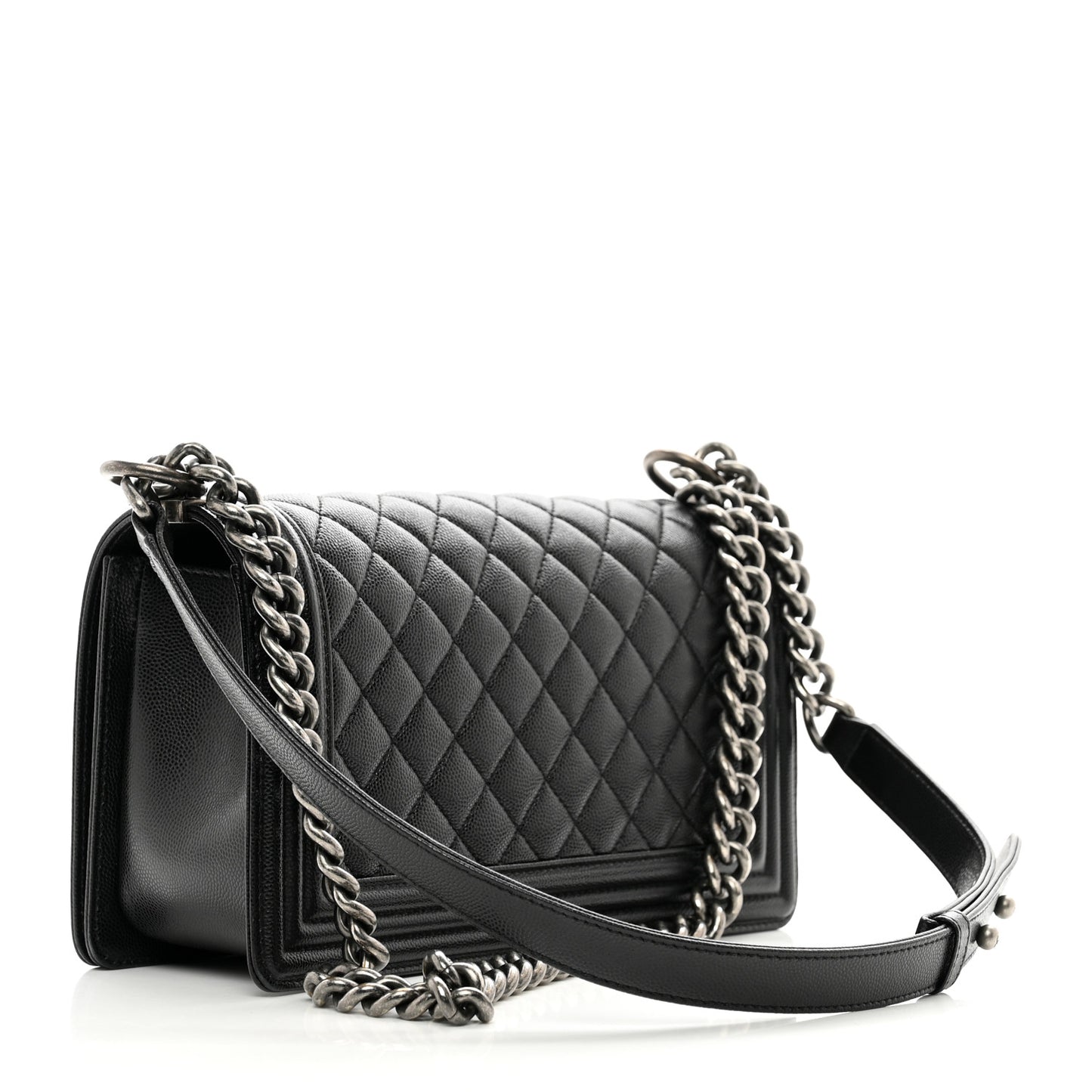Caviar Quilted Medium Boy Flap Black