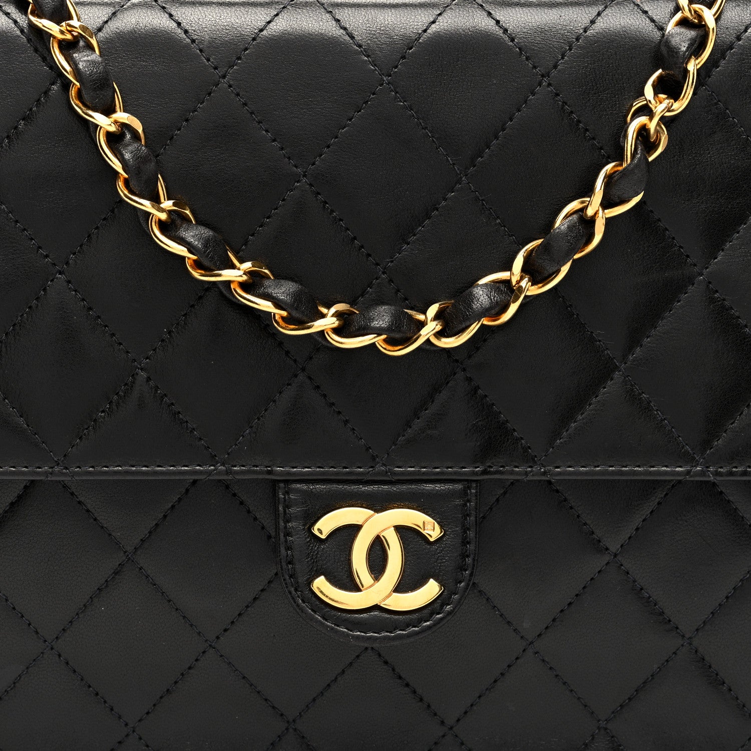 Chanel Lambskin Quilted Medium Single Flap Black 8 of 10