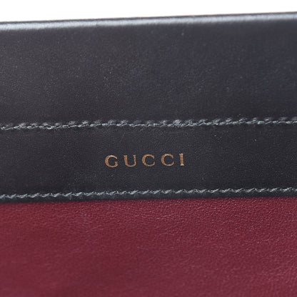 Gucci Smooth Calfskin Diagonal Striped Medium Zumi Top Handle Bag Black Beige 6 of 9