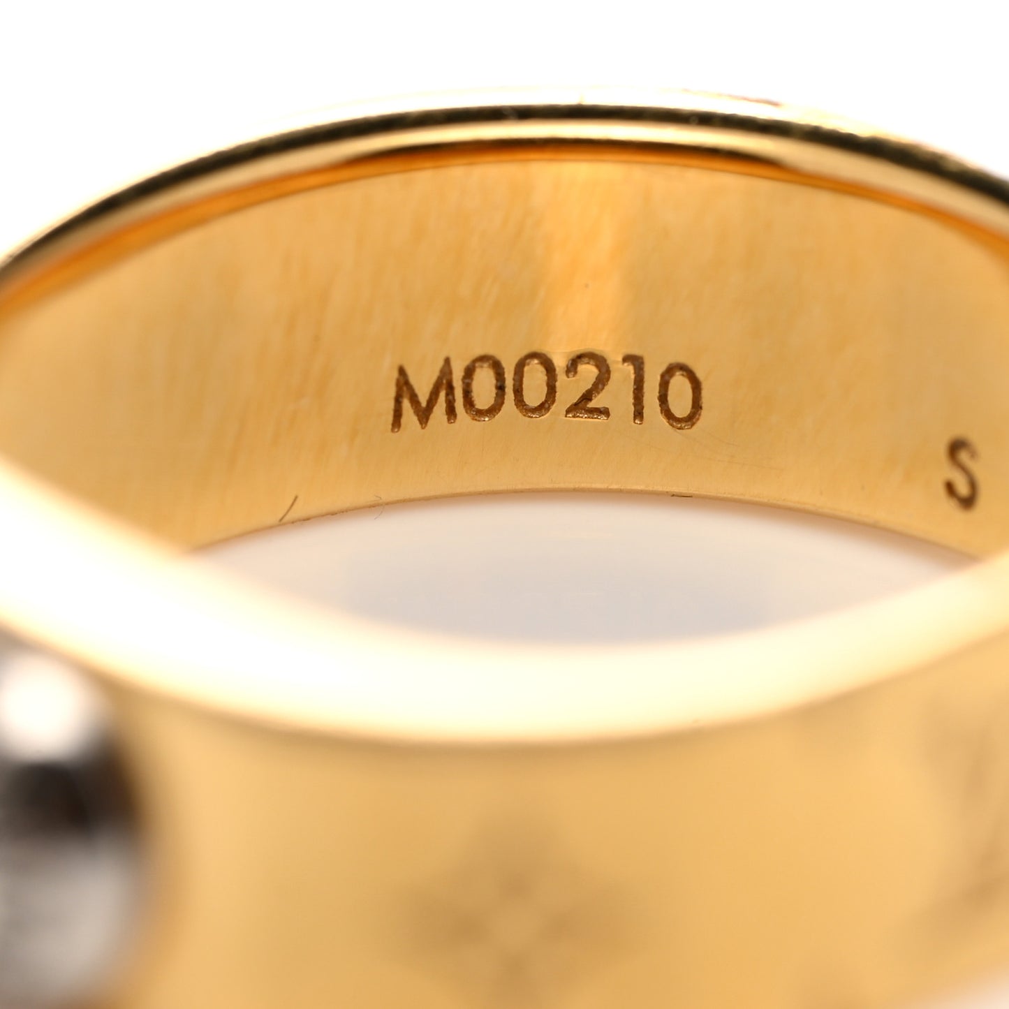 Brass Monogram Engraved Nanogram Ring S Gold