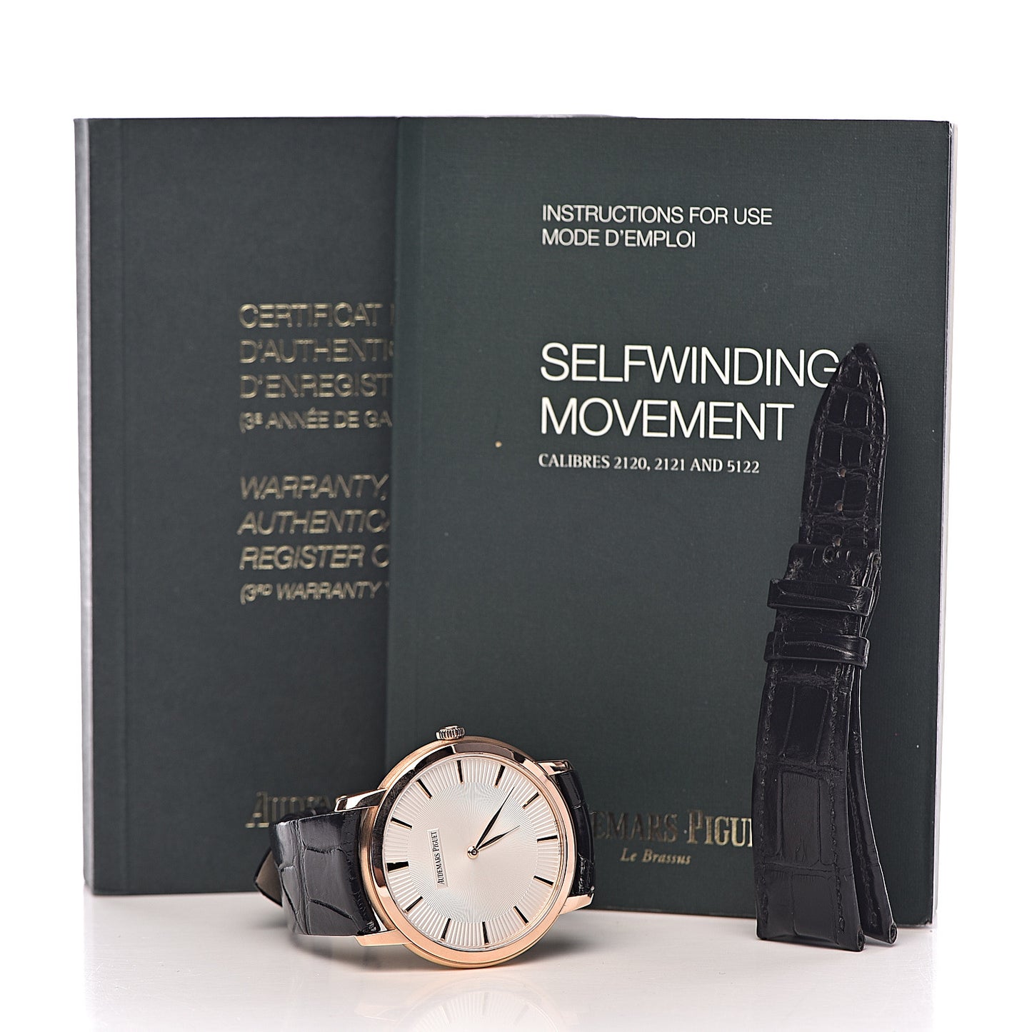 18K Rose Gold Alligator 41mm Jules Audemars Automatic Watch 15180OR.OO.A102CR.01