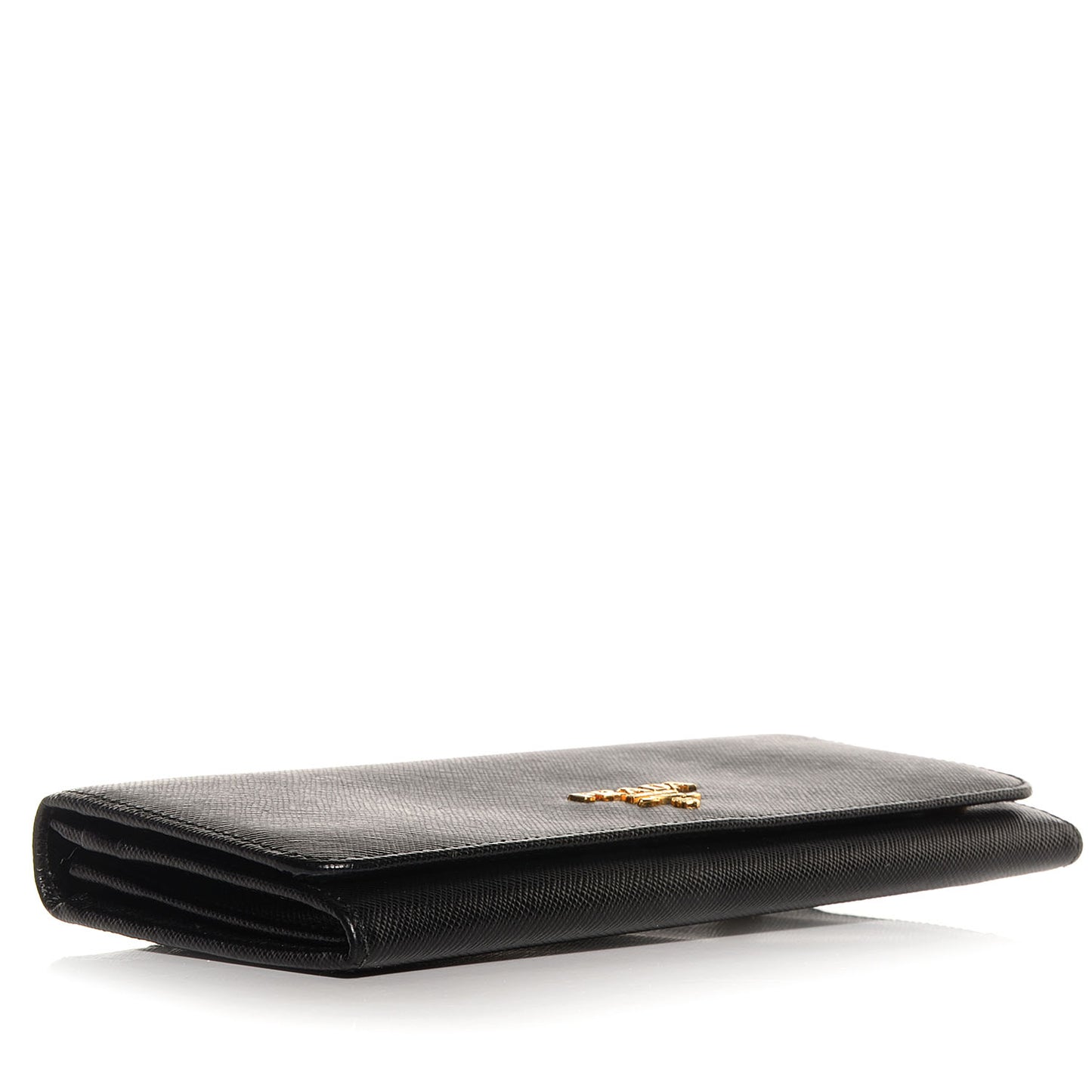 Saffiano Metal Continental Flap Wallet Nero Black