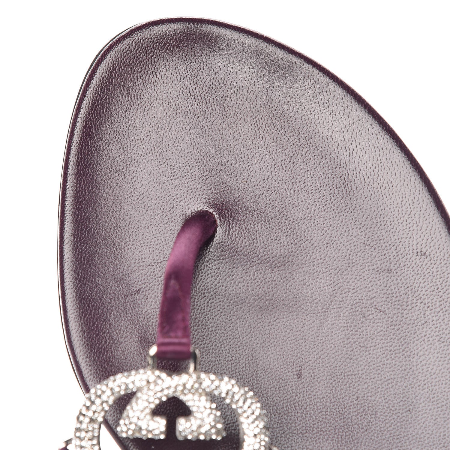 Gucci Satin Crystal GG Thong Sandals 6.5 Purple 8 of 12